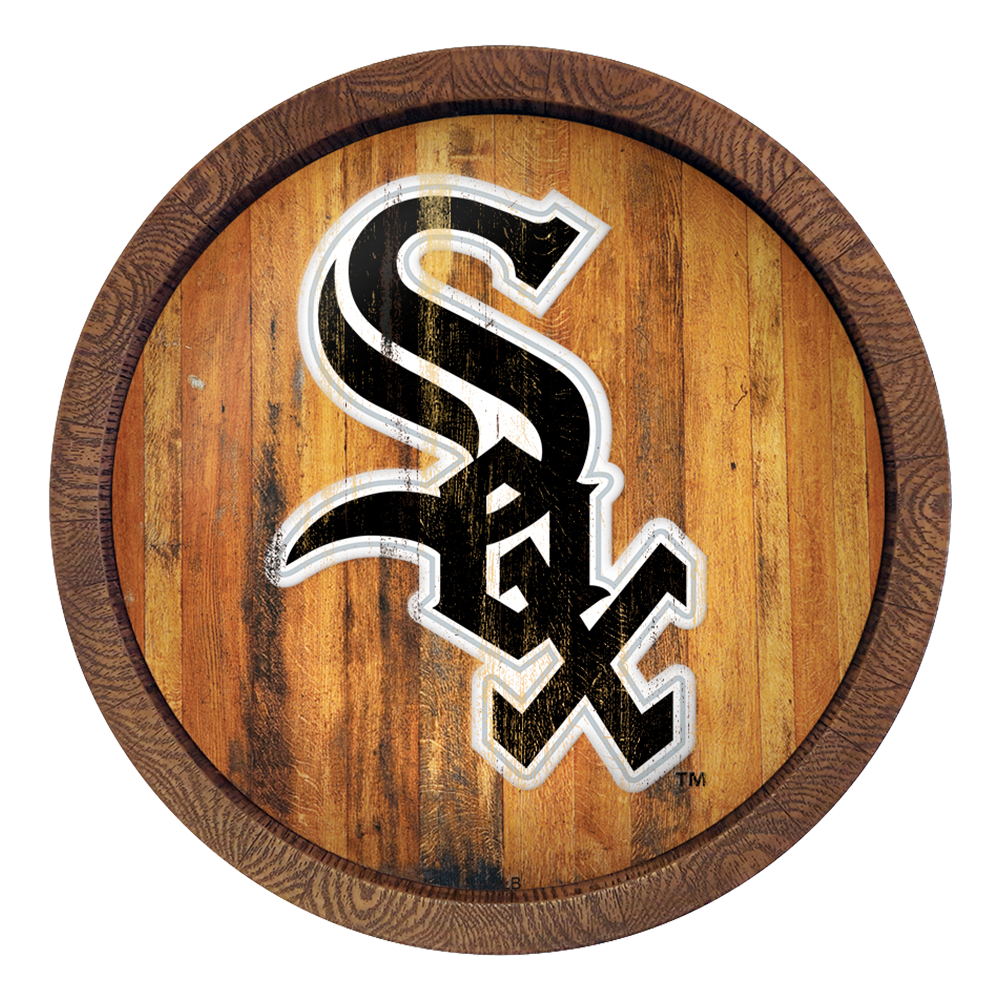 Chicago White Sox Weathered "Faux" Barrel Top Sign  