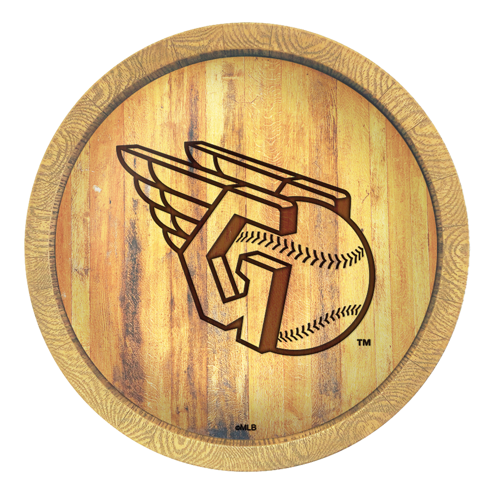 Cleveland Guardians Branded "Faux" Barrel Top Sign  