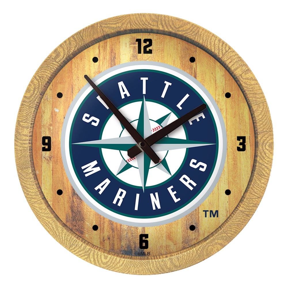Seattle Mariners: "Faux" Barrel Top Clock   