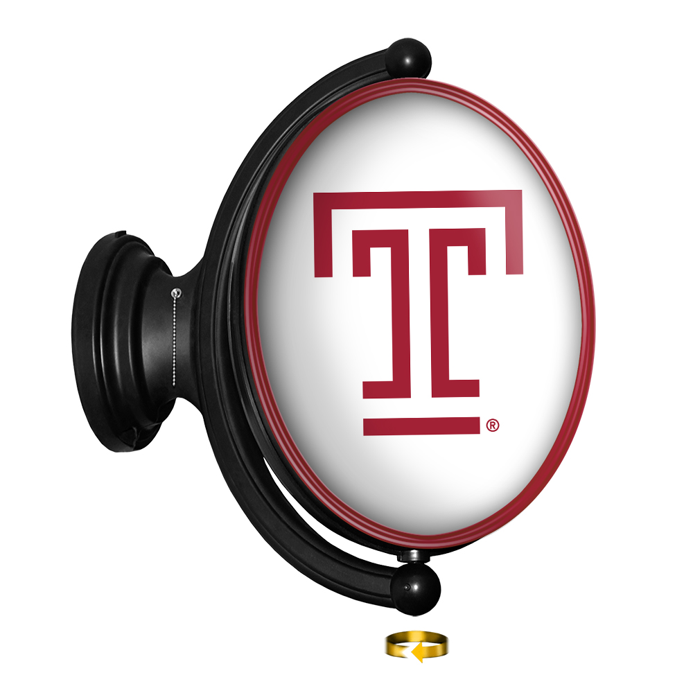 Temple Owls Original Oval Rotating Lighted Wall Sign