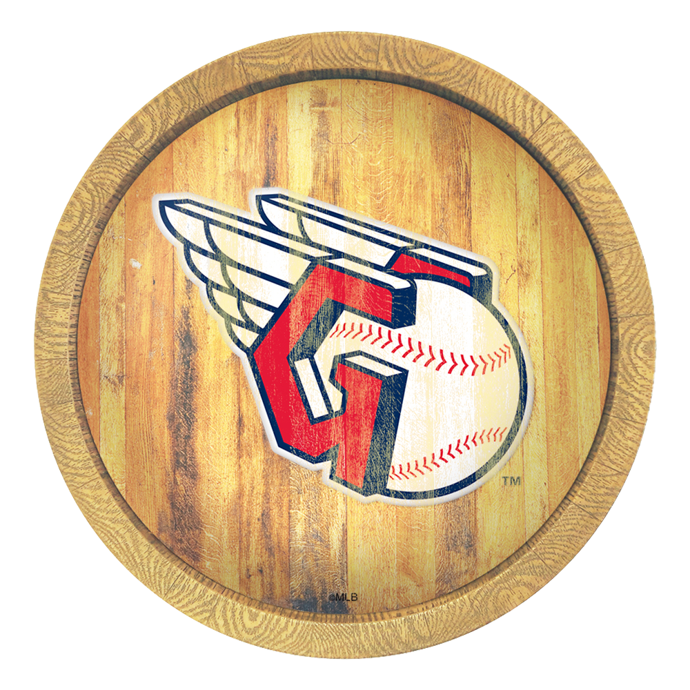 Cleveland Guardians Weathered "Faux" Barrel Top Sign  