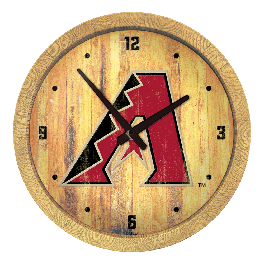 Arizona Diamondbacks Weathered "Faux" Barrel Top Clock  