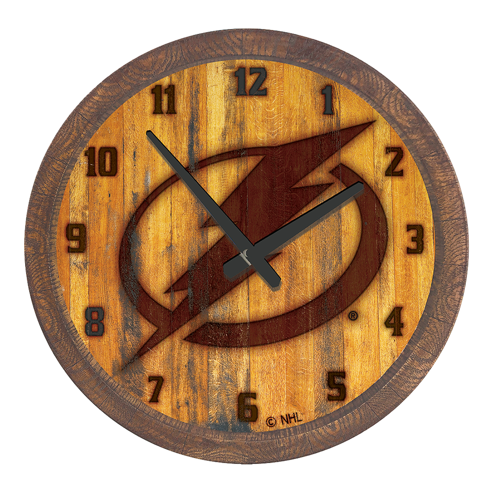 Tampa Bay Lightning Branded "Faux" Barrel Top Wall Clock  