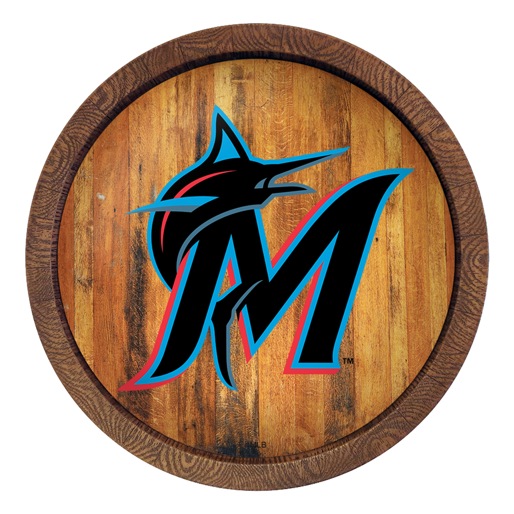Miami Marlins Logo - "Faux" Barrel Top Sign  
