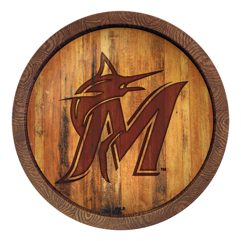 Miami Marlins Logo - Branded "Faux" Barrel Top Sign  