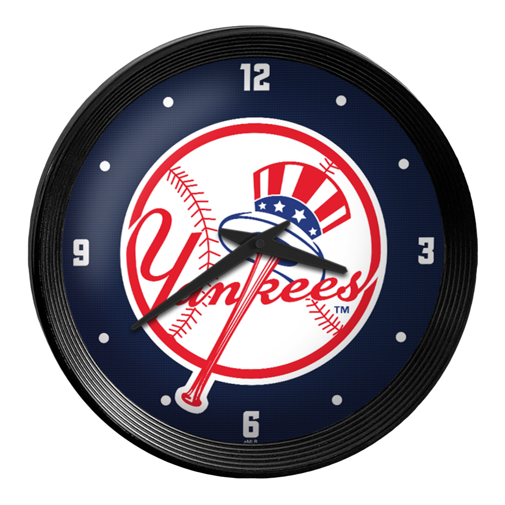 New York Yankees Ribbed Frame Wall Clock  