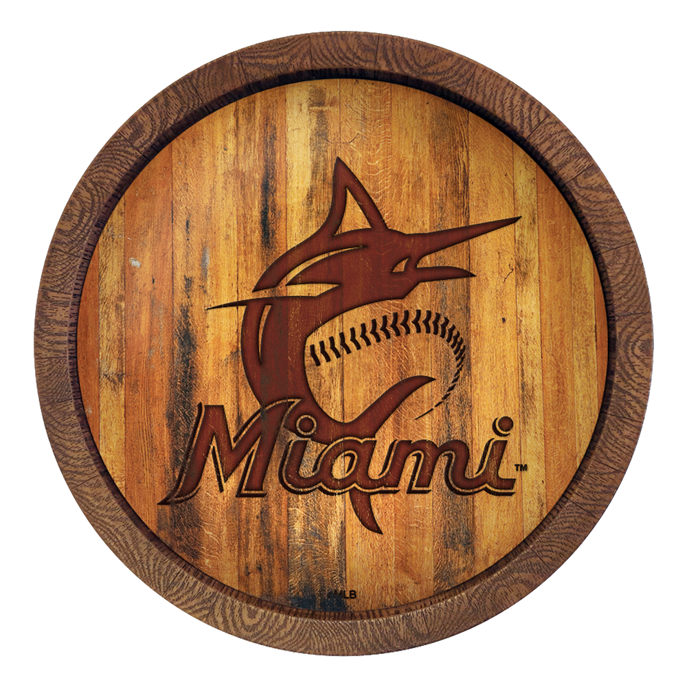 Miami Marlins Branded "Faux" Barrel Top Sign  