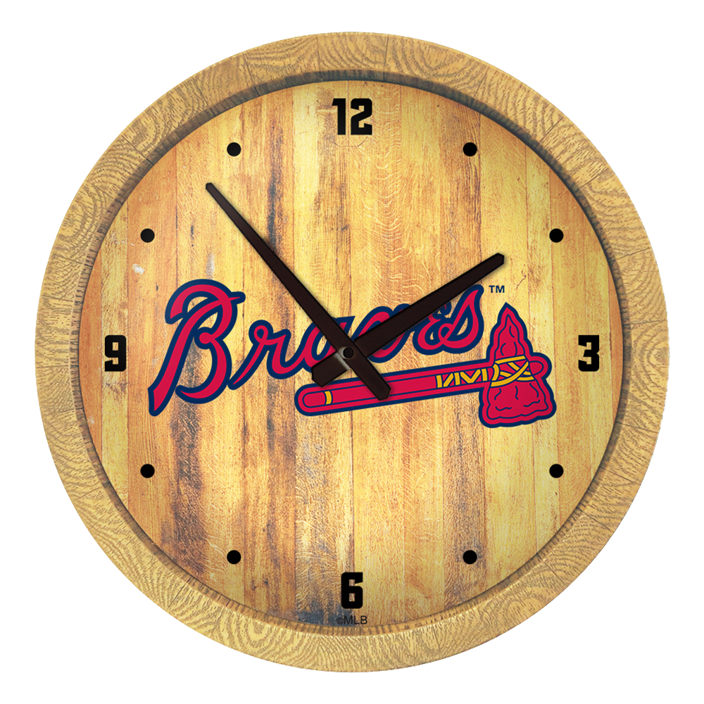 Atlanta Braves "Faux" Barrel Top Clock  