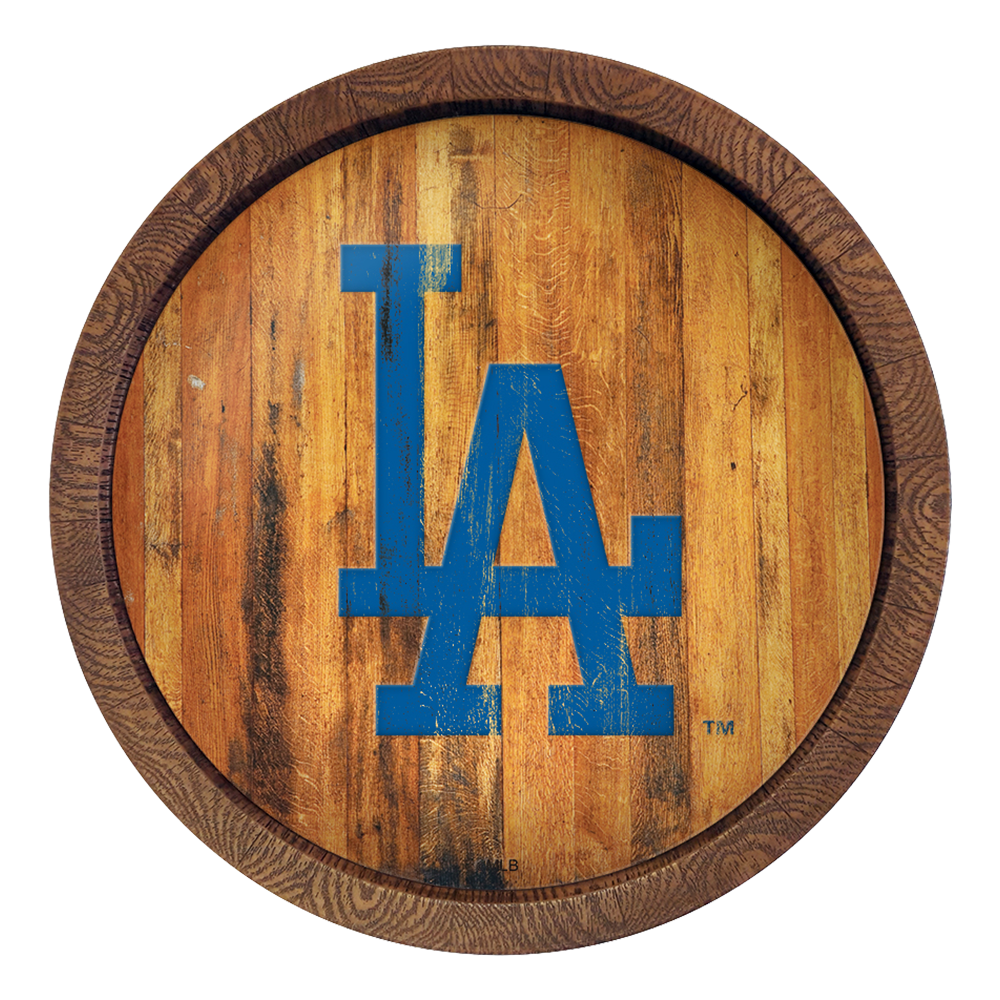 Los Angeles Dodgers Logo - Weathered "Faux" Barrel Top Sign  