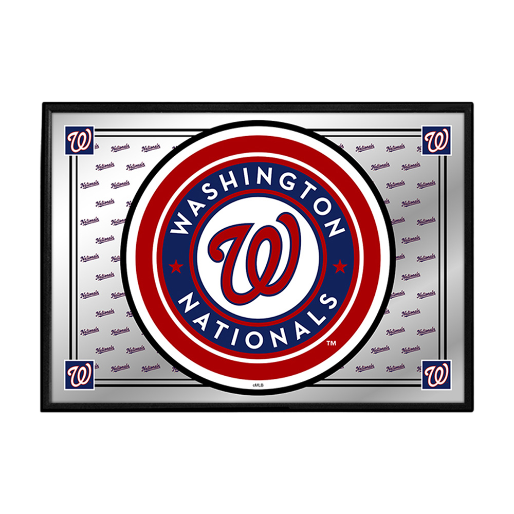 Washington Nationals Team Spirit - Framed Mirrored Wall Sign  