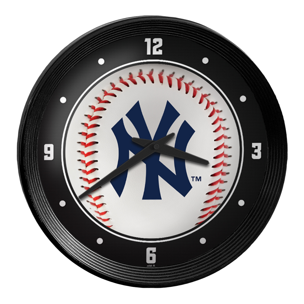 New York Yankees Baseball - Ribbed Frame Wall Clock  