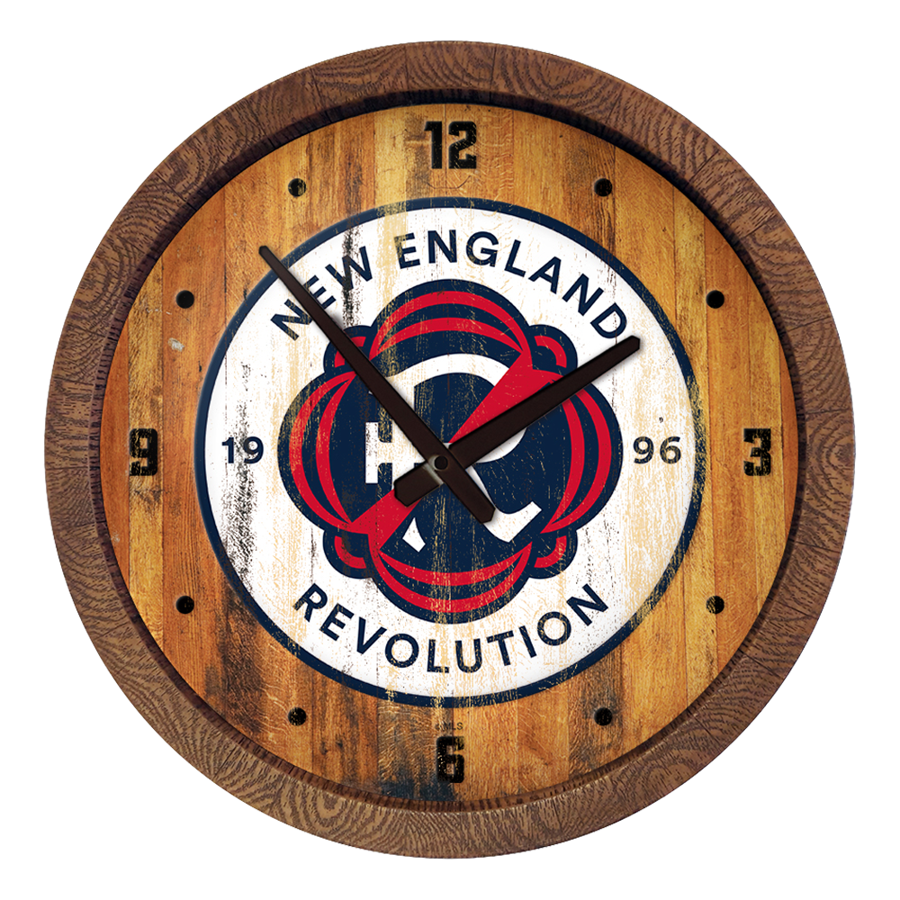 New England Revolution: Weathered "Faux" Barrel Top Clock  