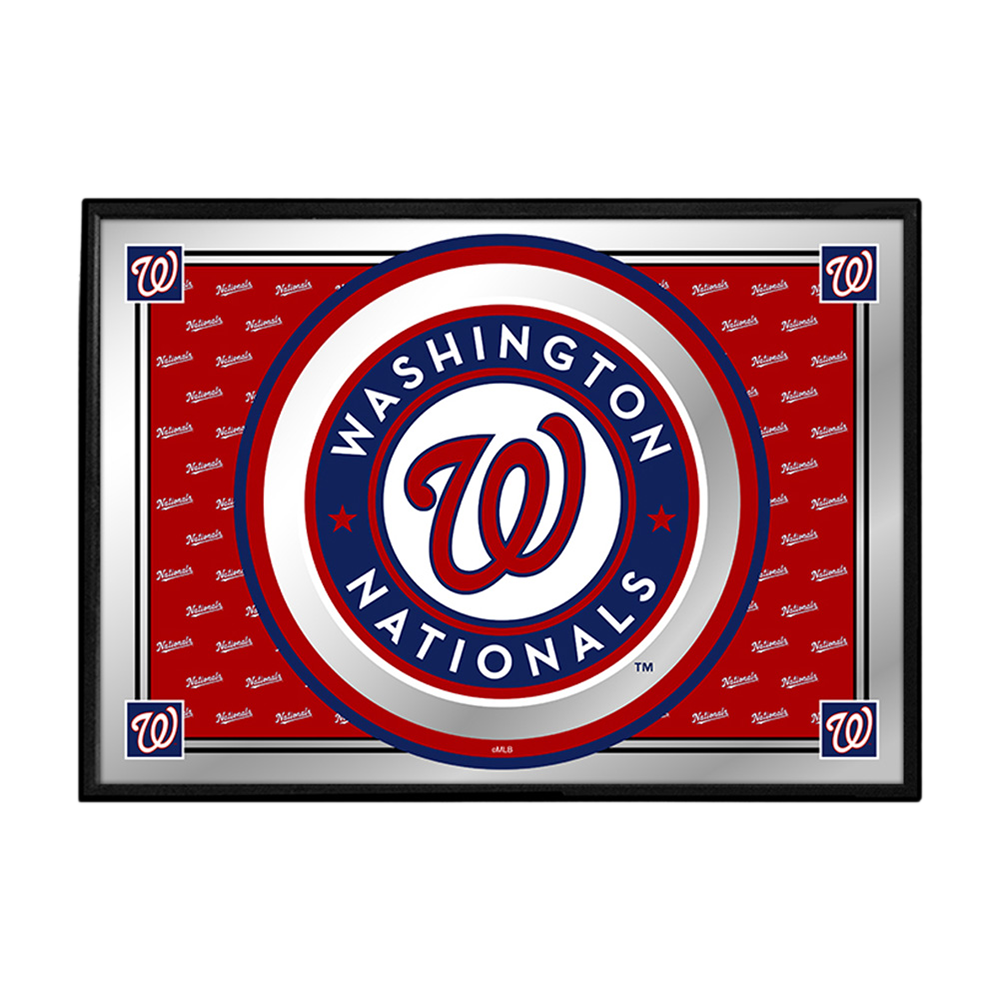 Washington Nationals Team Spirit - Framed Mirrored Wall Sign  
