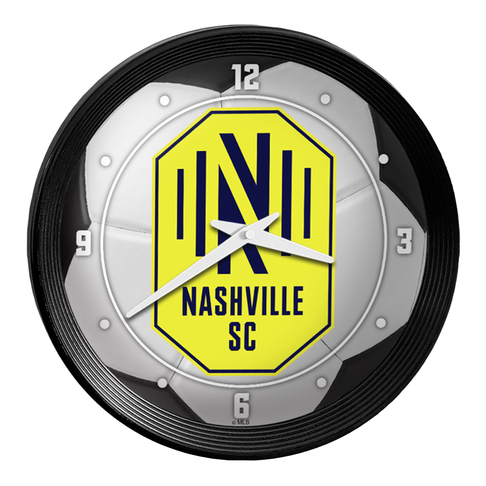 Nashville SC: Soccer Ball - Ribbed Frame Wall Clock  