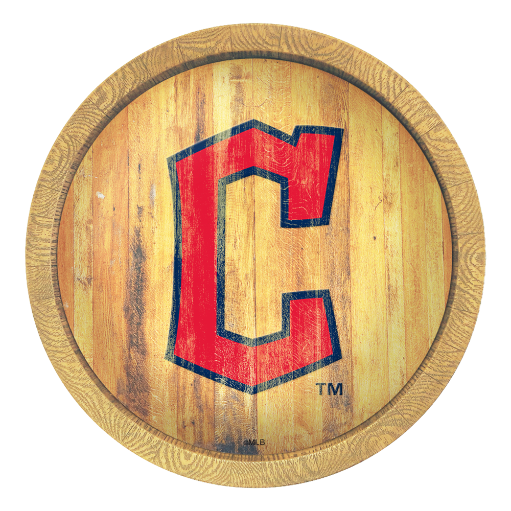 Cleveland Guardians Logo - Weathered "Faux" Barrel Top Sign  