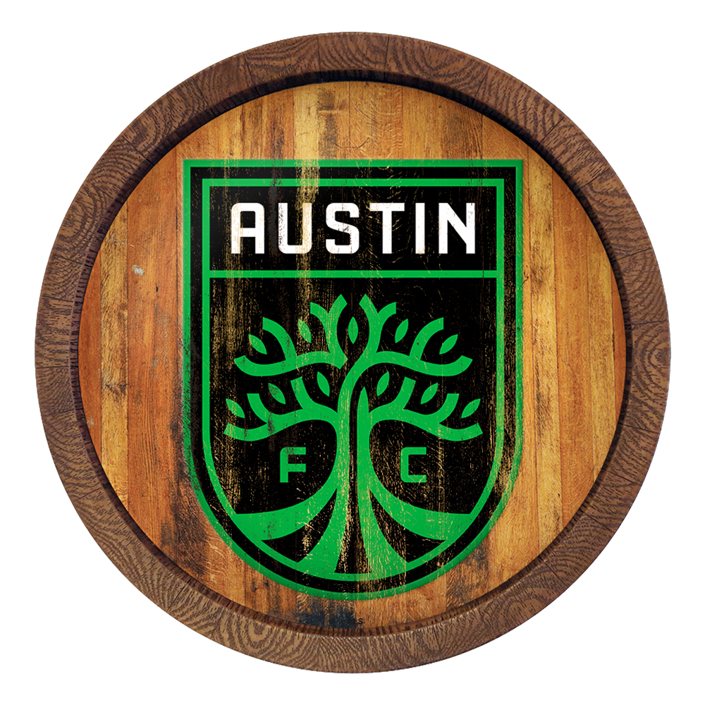 Austin F.C.: Weathered "Faux" Barrel Top Sign  