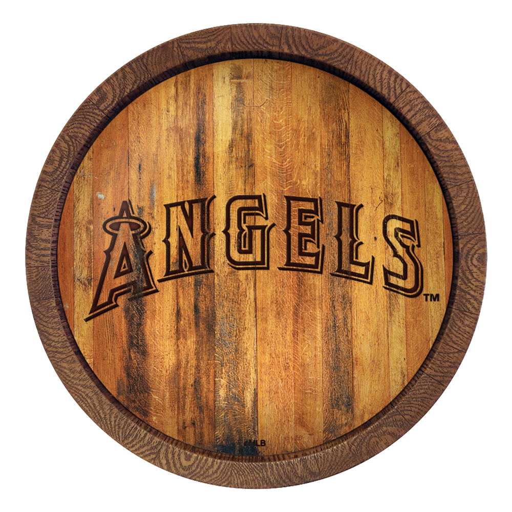 Los Angeles Angels Wordmark - Branded "Faux" Barrel Top Sign  
