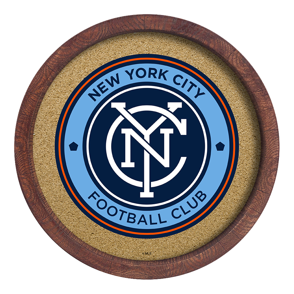 New York City FC: "Faux" Barrel Framed Cork Board  