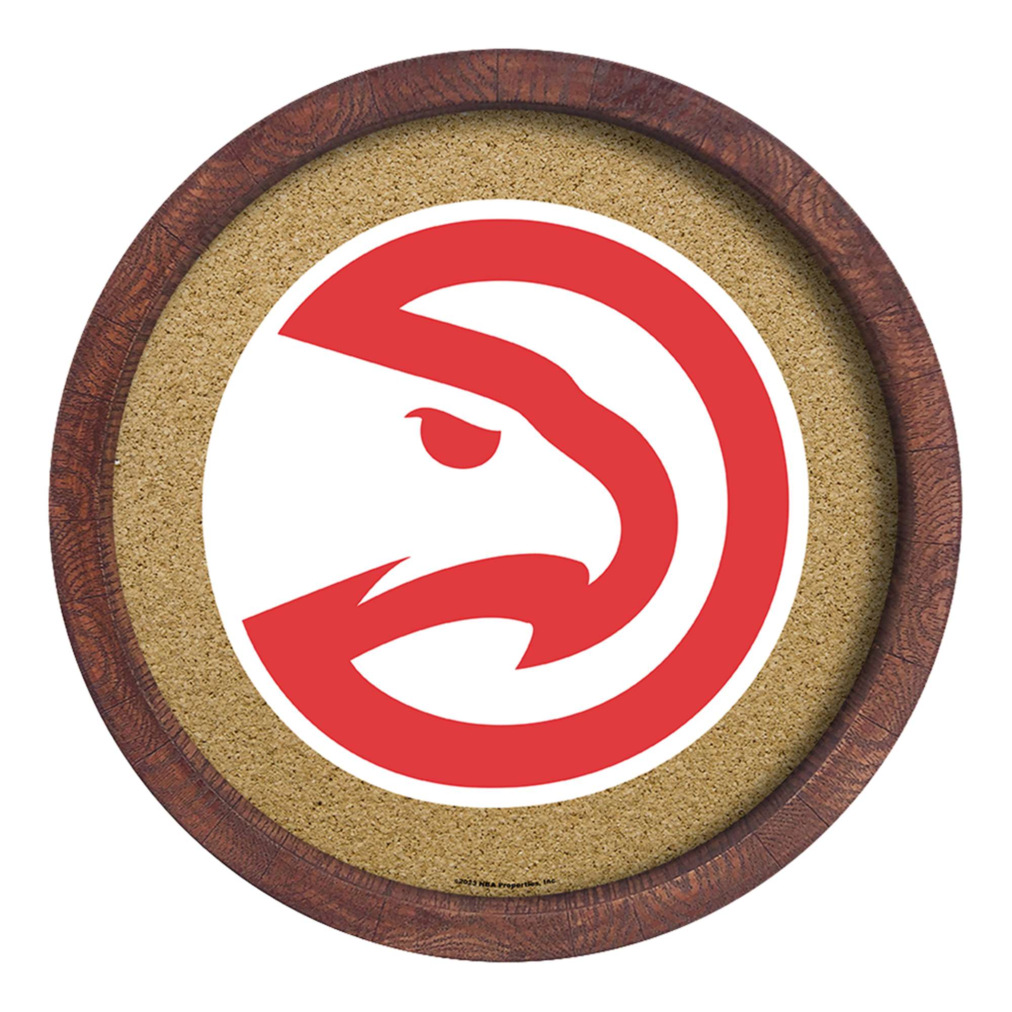 Atlanta Hawks: "Faux" Barrel Framed Cork Board    