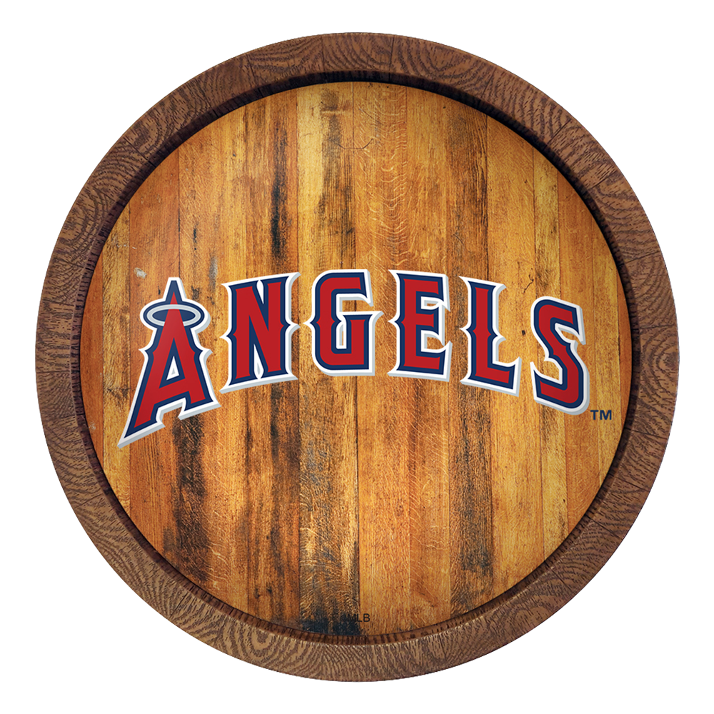 Los Angeles Angels Wordmark - "Faux" Barrel Top Sign  