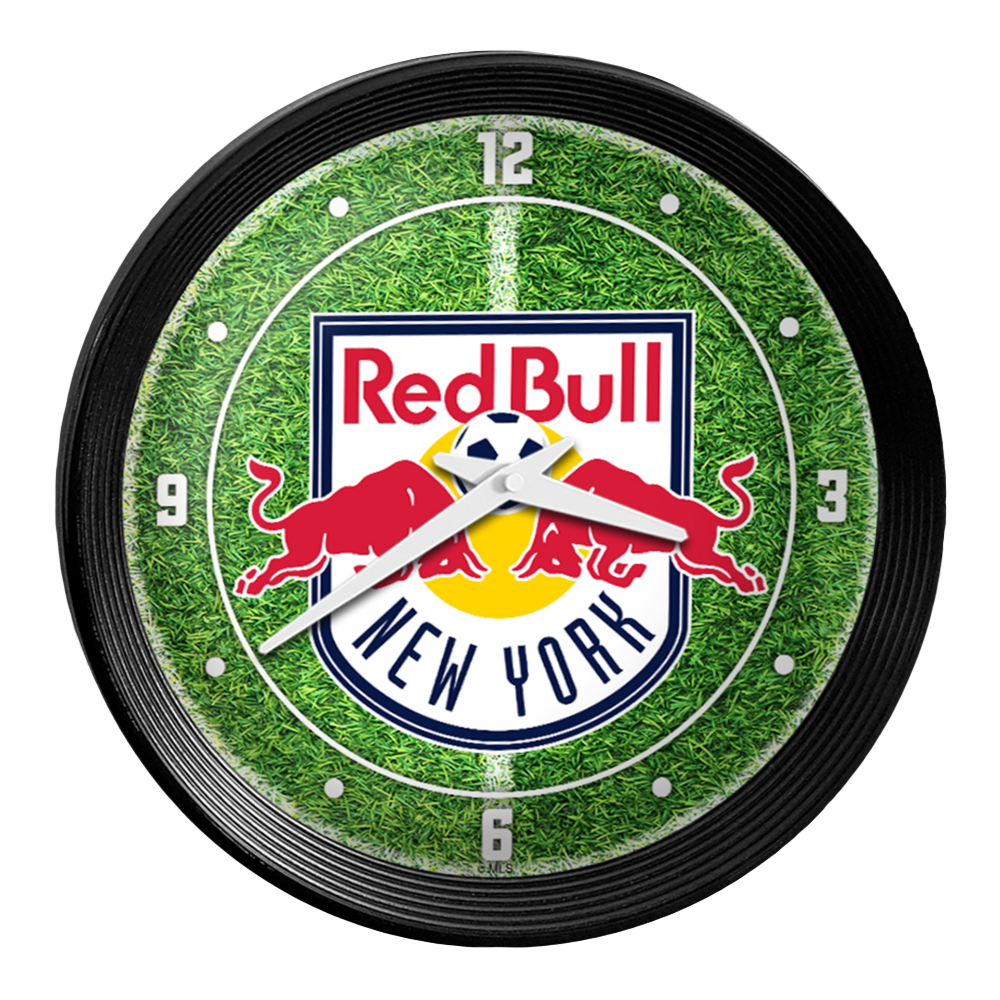 New York Red Bulls: Pitch - Ribbed Frame Wall Clock
