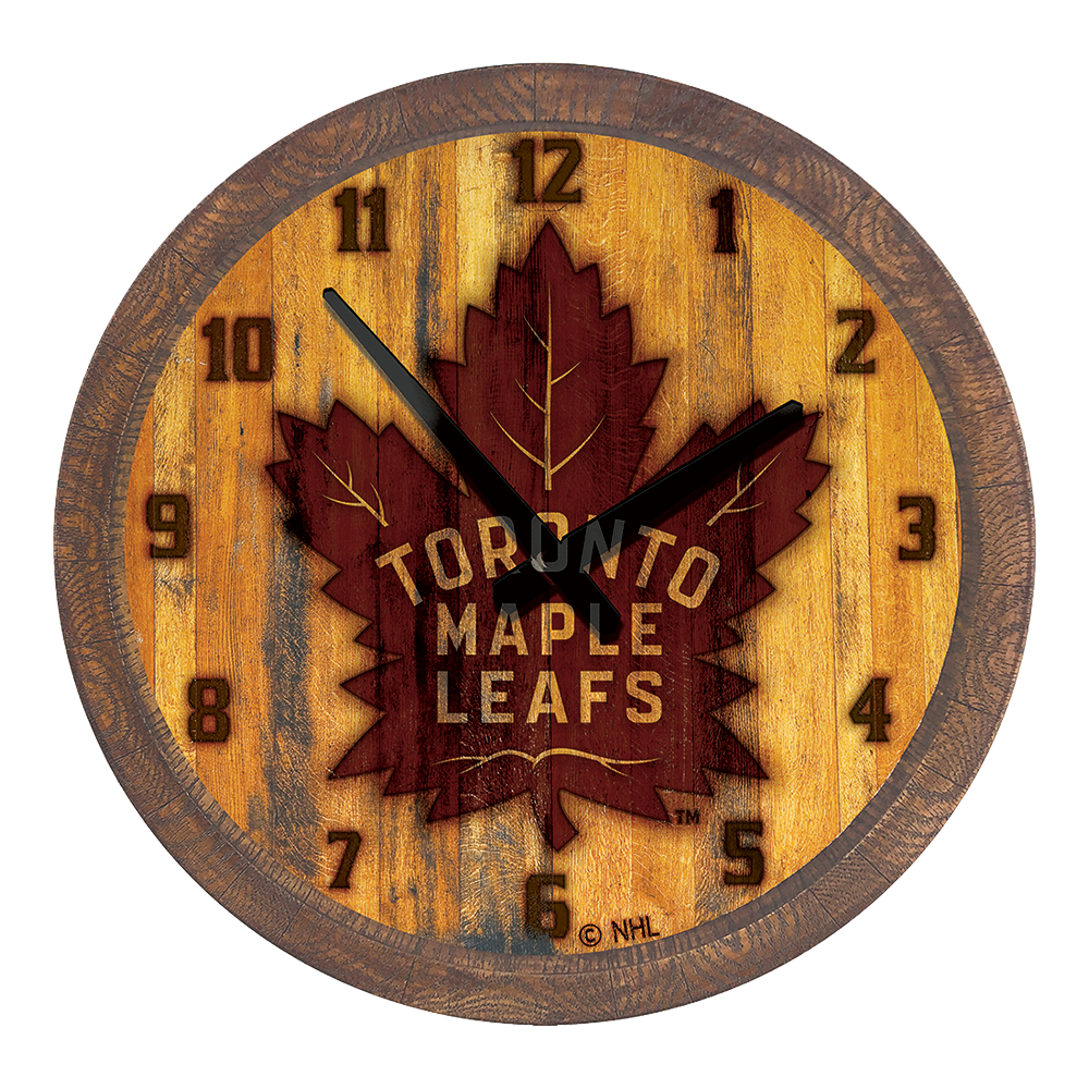 Toronto Maple Leafs Branded "Faux" Barrel Top Wall Clock  