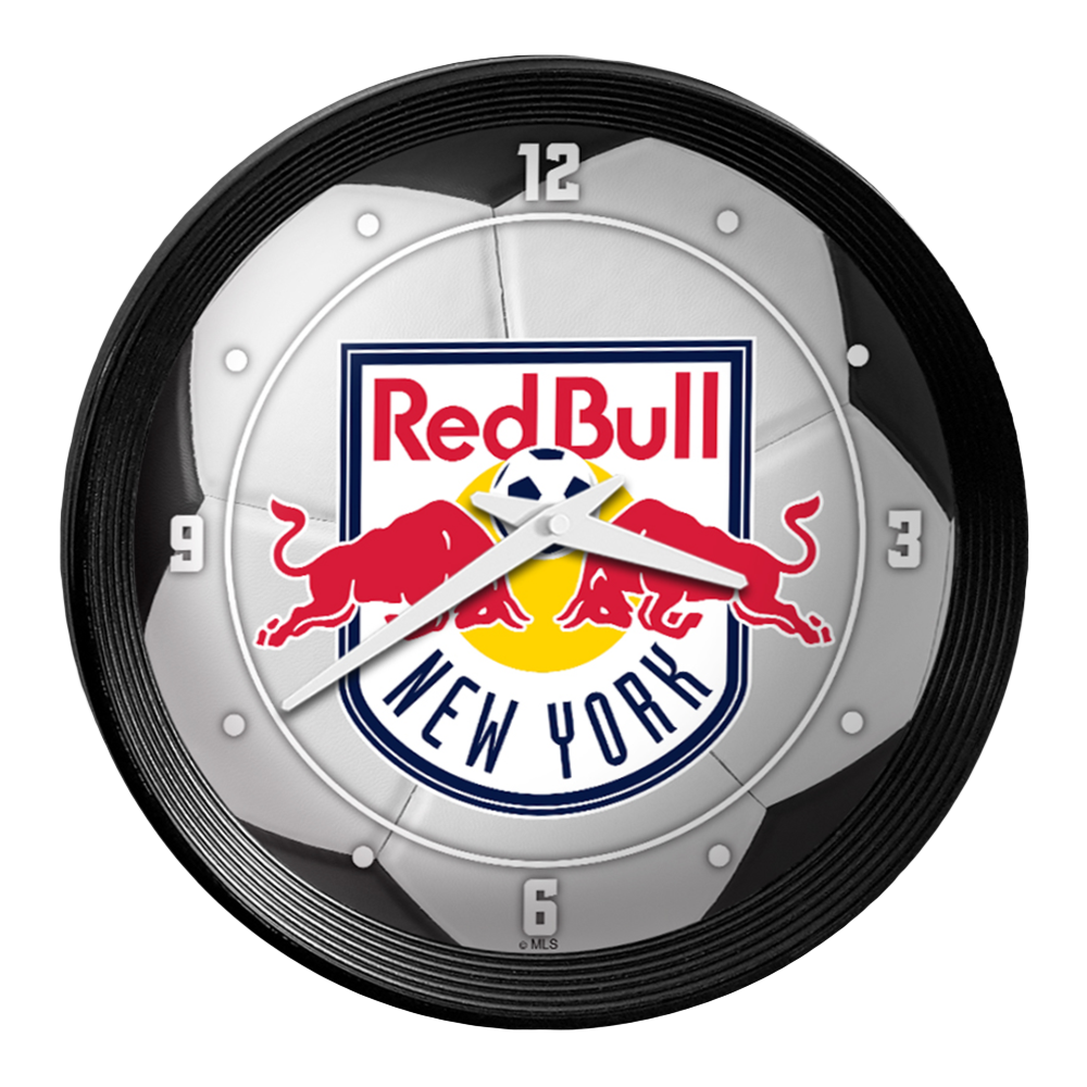 New York Red Bulls: Soccer Ball - Ribbed Frame Wall Clock