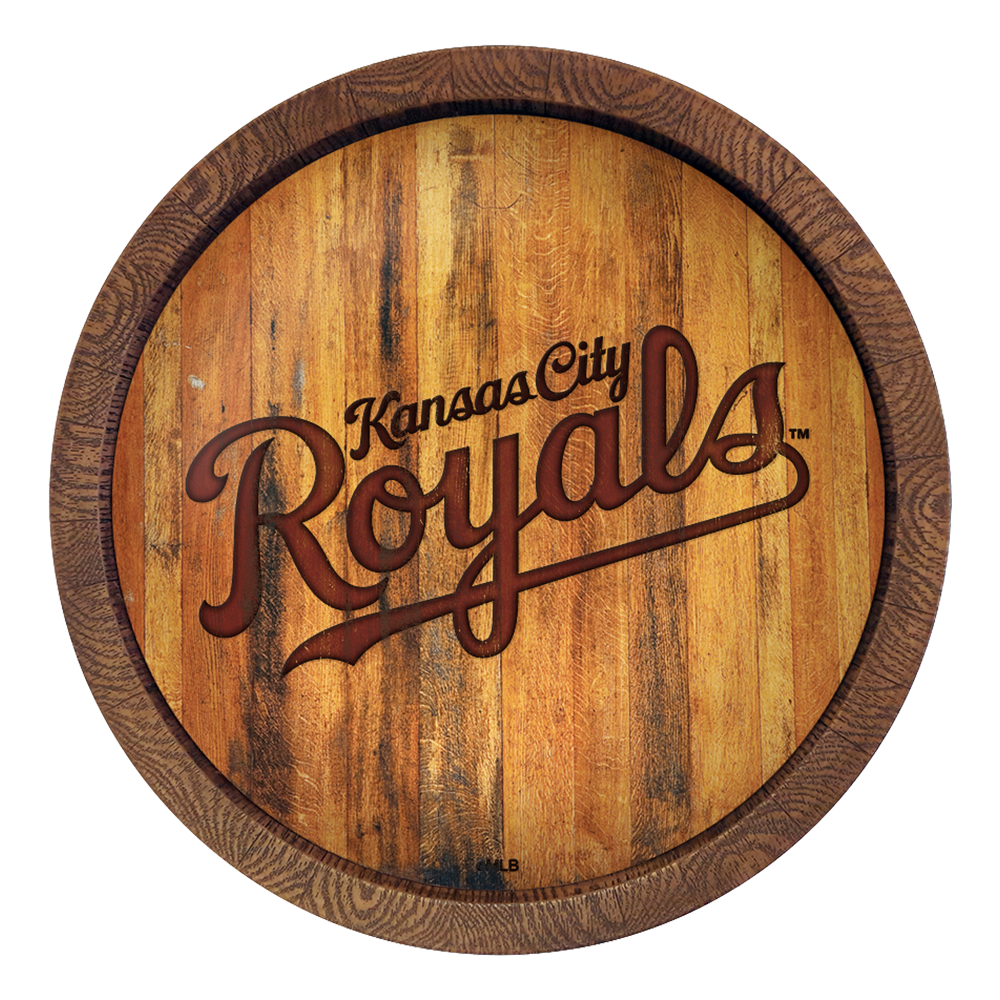 Kansas City Royals Wordmark - Branded "Faux" Barrel Top Sign  