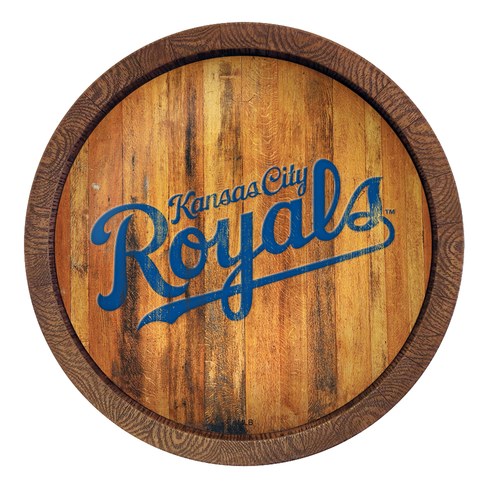 Kansas City Royals Wordmark - Weathered "Faux" Barrel Top Sign  