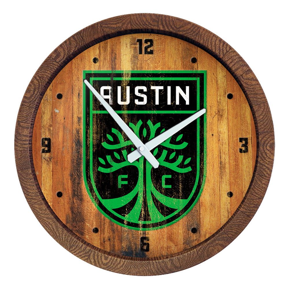Austin F.C.: Weathered "Faux" Barrel Top Clock  