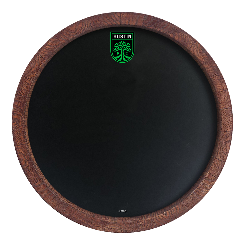 Austin F.C.: Chalkboard "Faux" Barrel Top Sign Button Pot 