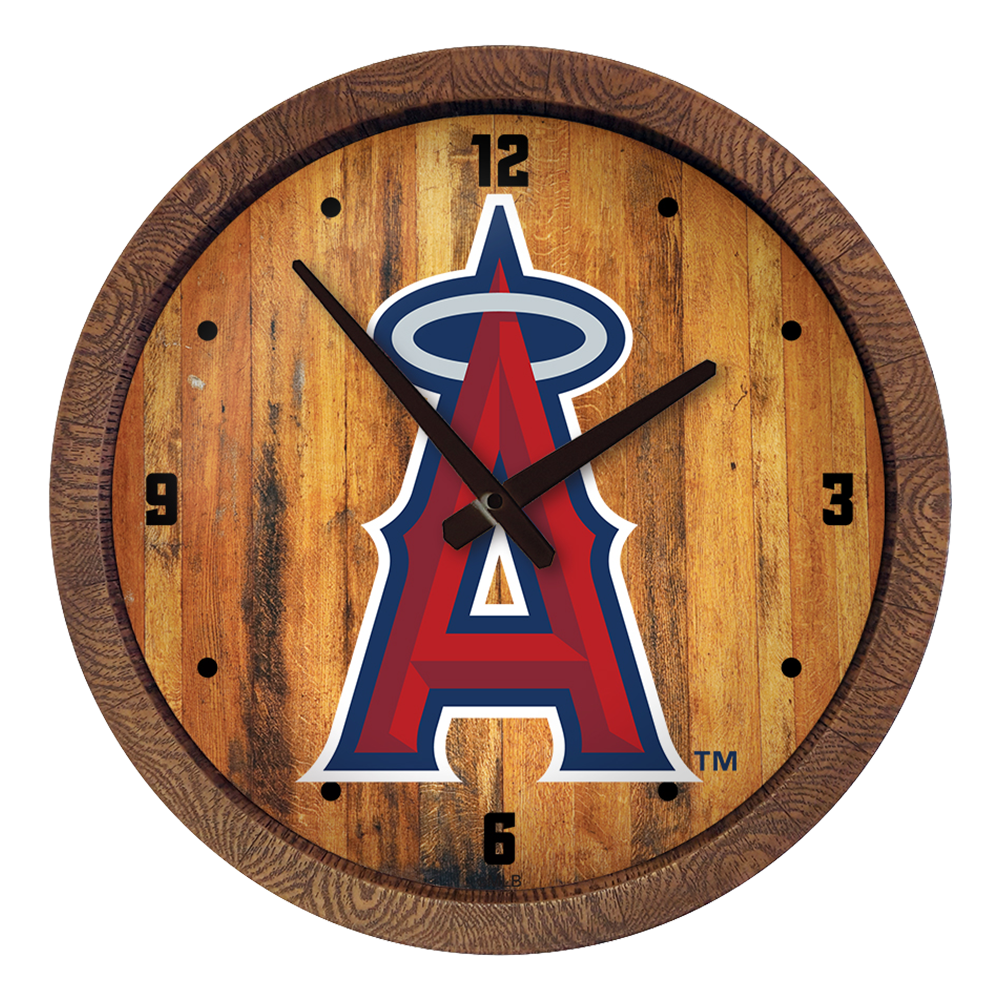 Los Angeles Angels "Faux" Barrel Top Clock  