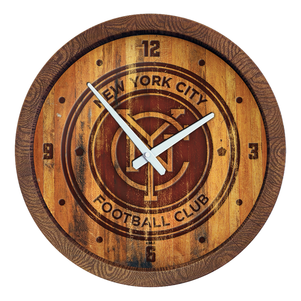 New York City FC: Branded "Faux" Barrel Top Clock  