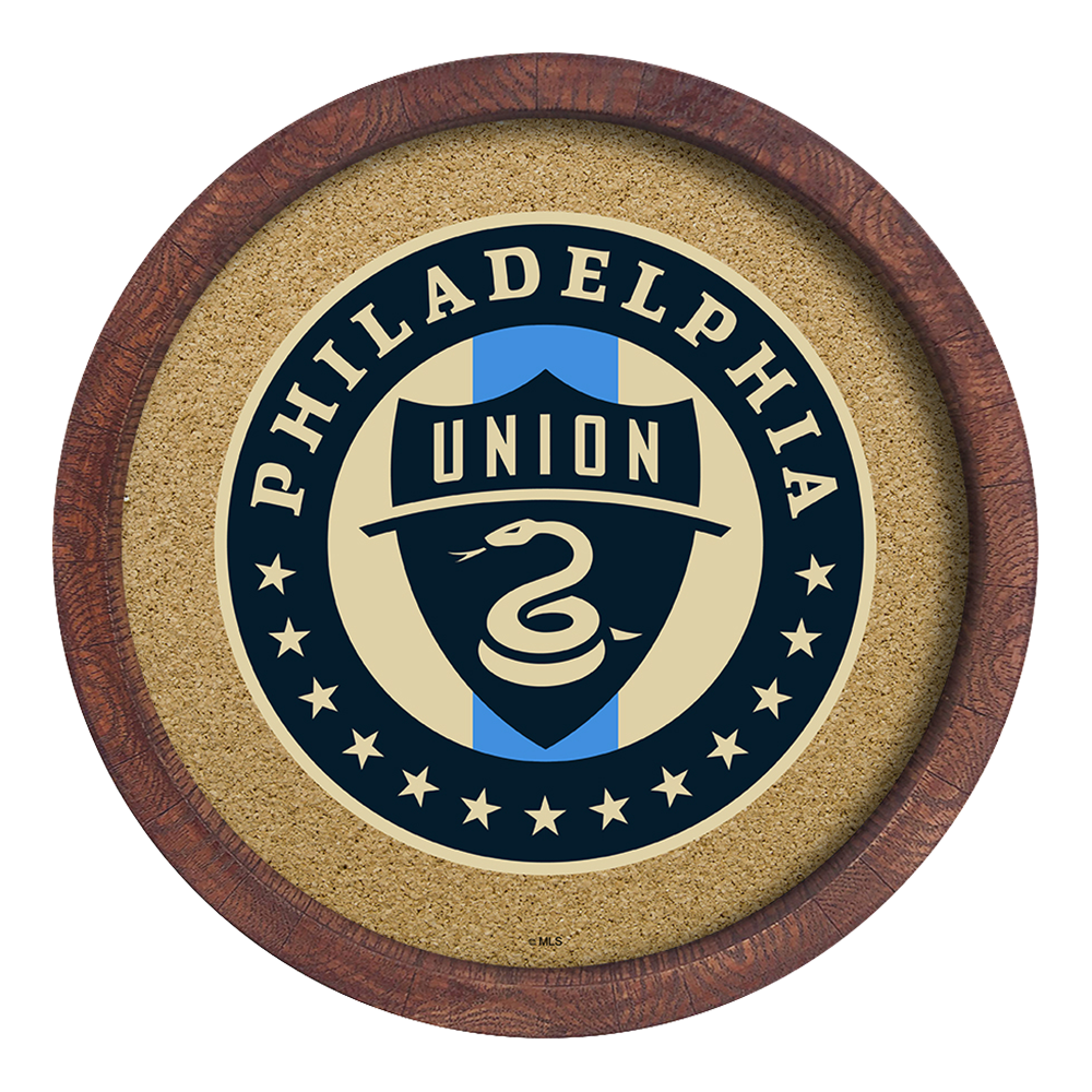 Philadelphia Union: "Faux" Barrel Framed Cork Board  