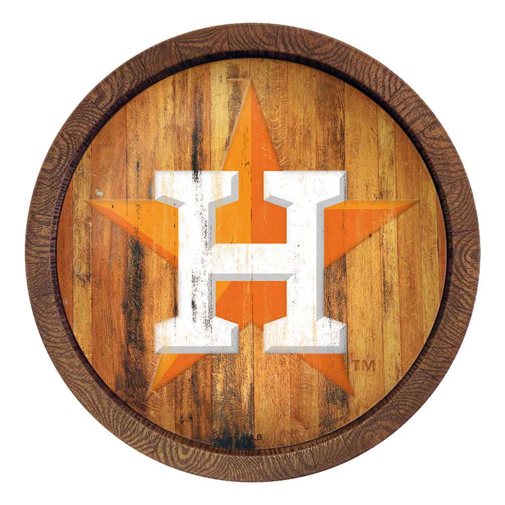 Houston Astros Logo - Weathered "Faux" Barrel Top Sign  