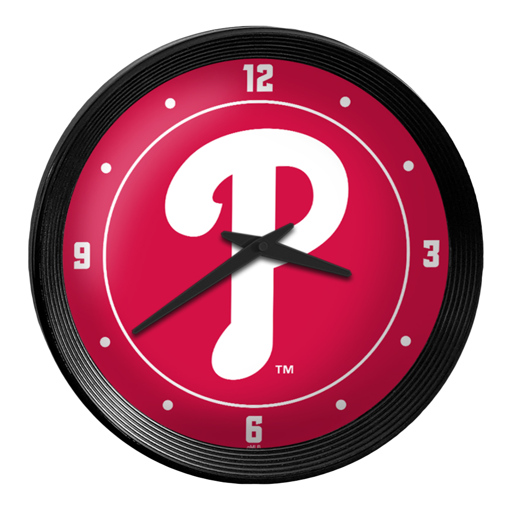 Philadelphia Phillies Logo - Ribbed Frame Wall Clock  