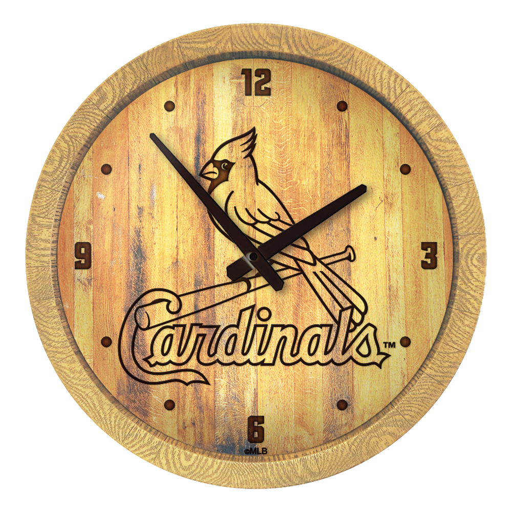 St. Louis Cardinals: Branded "Faux" Barrel Top Clock   