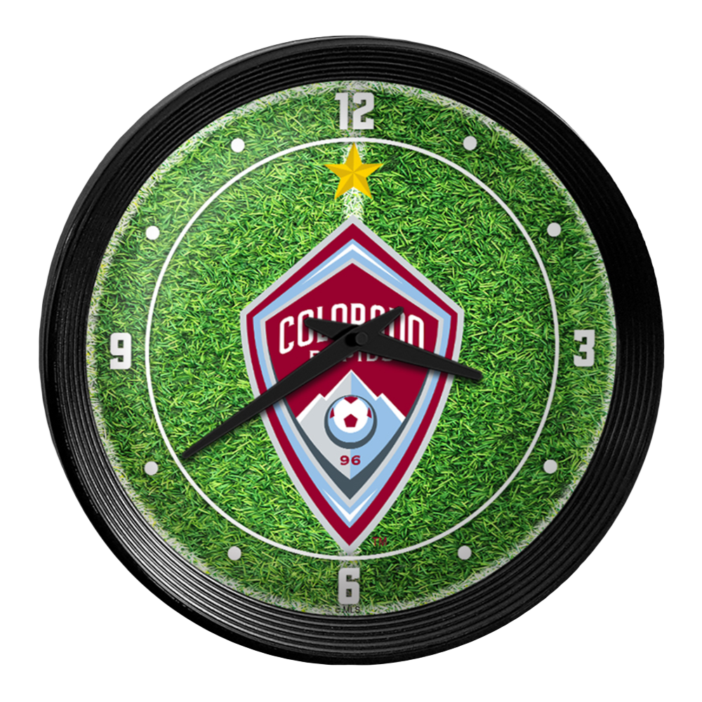 Colorado Rapids: Pitch - Ribbed Frame Wall Clock