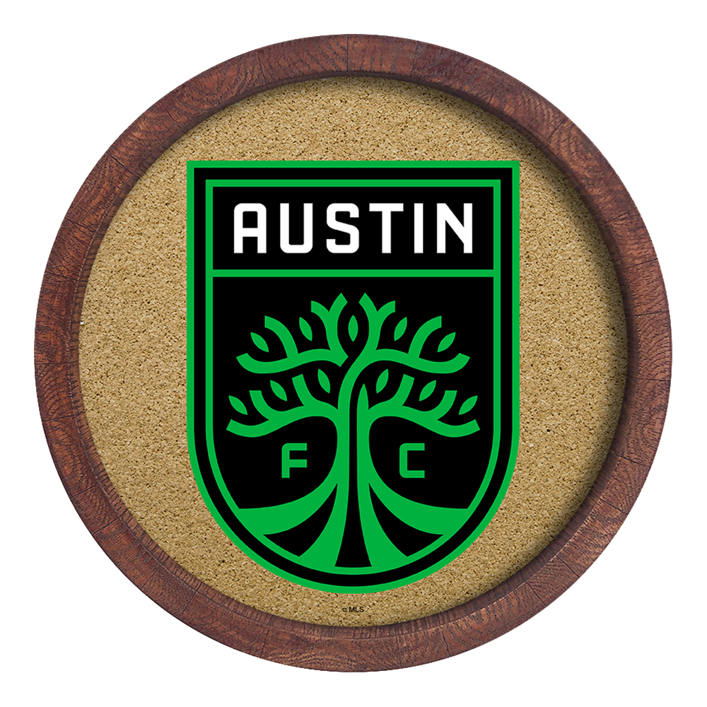 Austin F.C.: "Faux" Barrel Framed Cork Board Button Pot 
