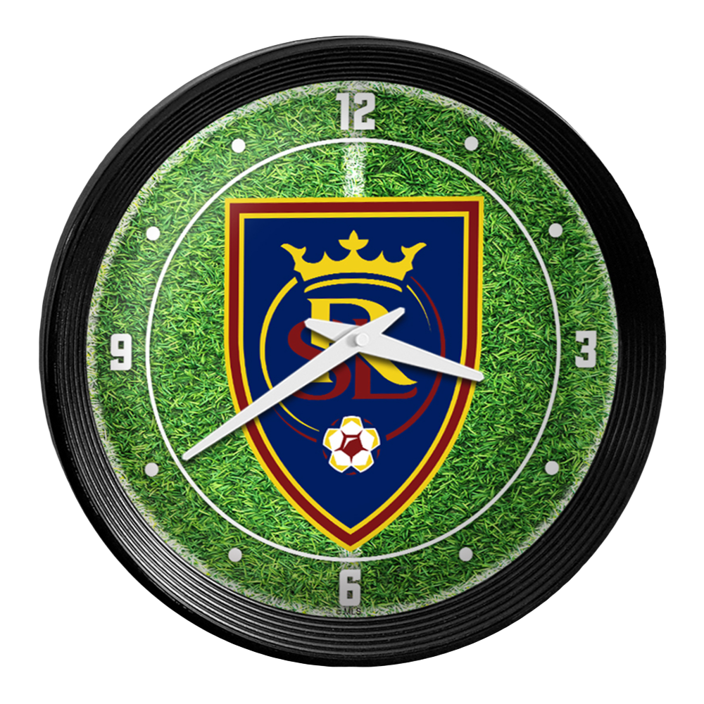 Real Salt Lake: Pitch - Ribbed Frame Wall Clock