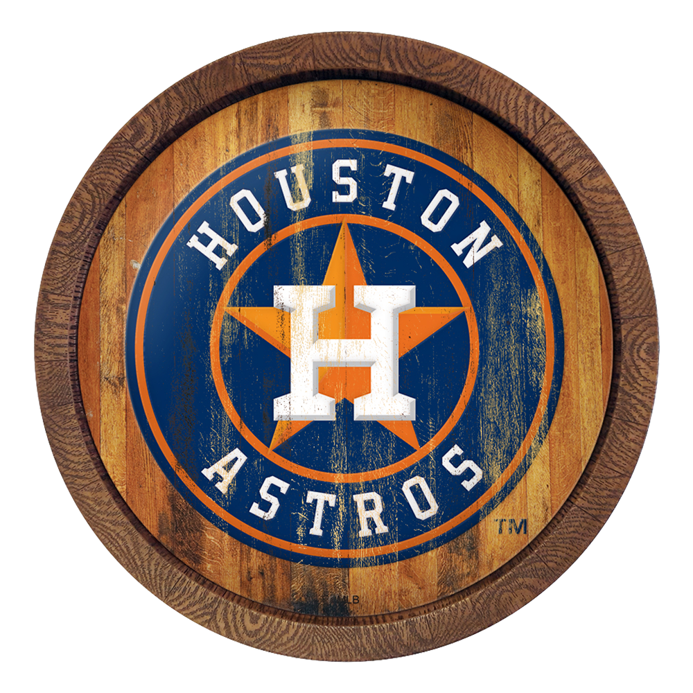 Houston Astros Weathered "Faux" Barrel Top Sign  
