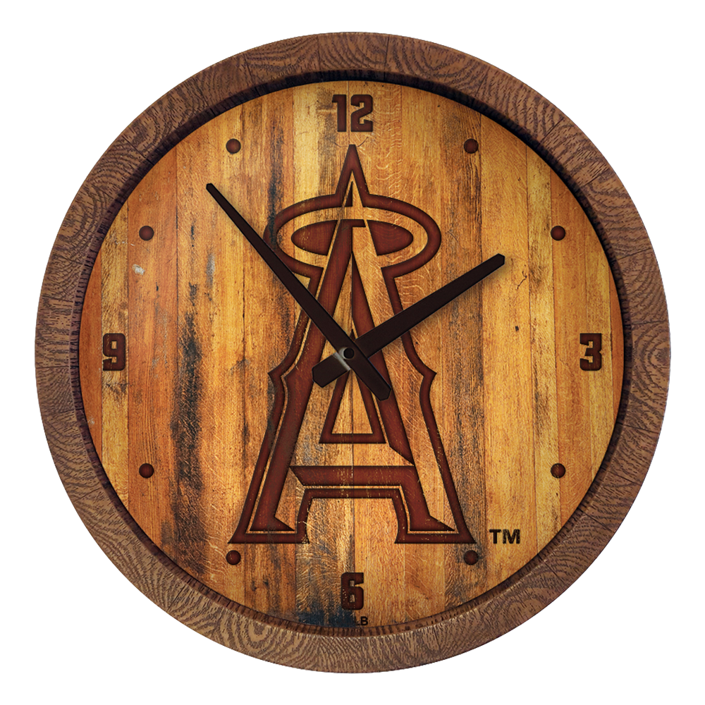 Los Angeles Angels Branded "Faux" Barrel Top Clock  