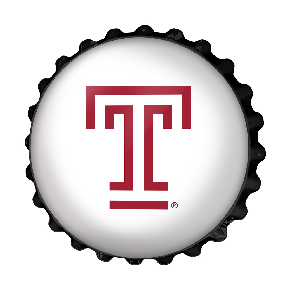 Temple Owls Logo - Bottle Cap Wall Sign
