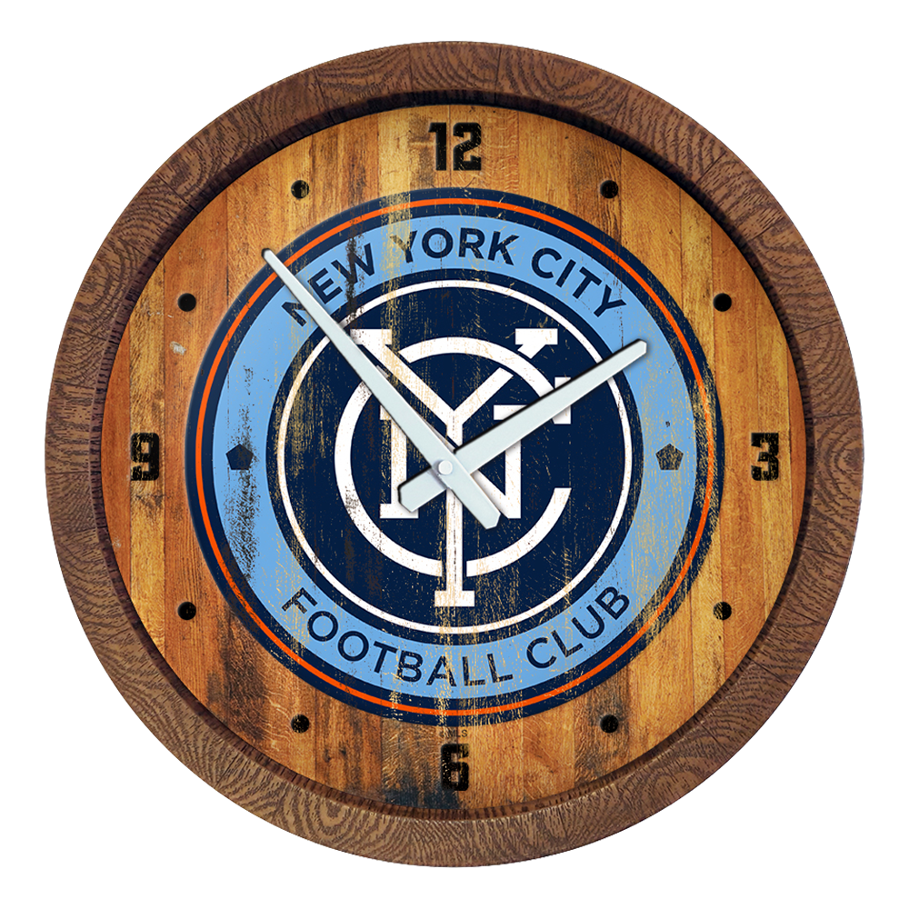 New York City FC: Weathered "Faux" Barrel Top Clock  