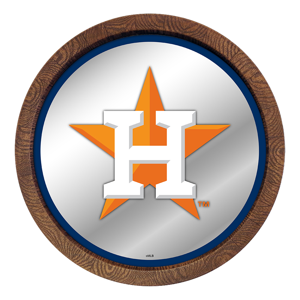 Houston Astros Logo - "Faux" Barrel Top Mirrored Wall Sign  