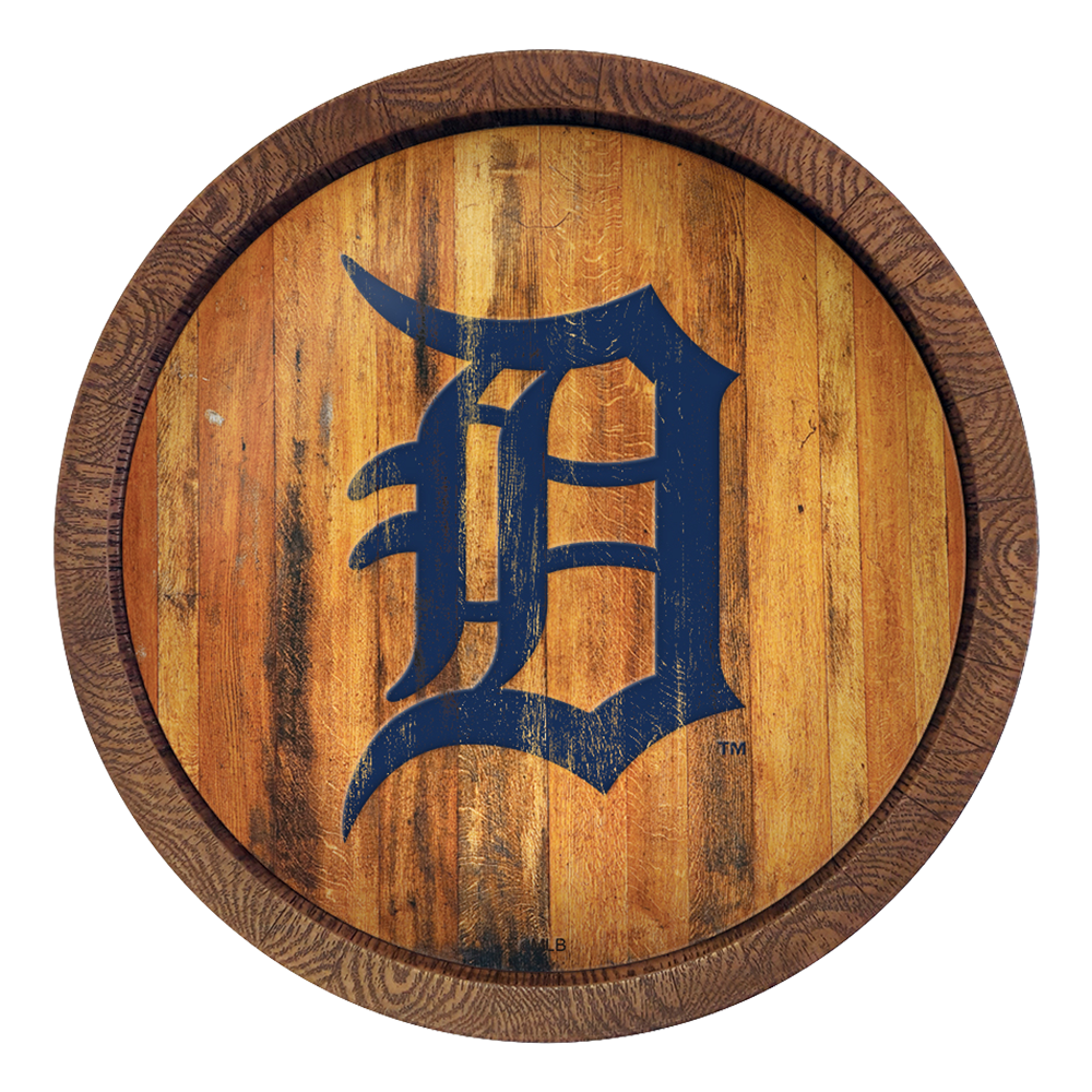 Detroit Tigers Logo - Weathered "Faux" Barrel Top Sign  