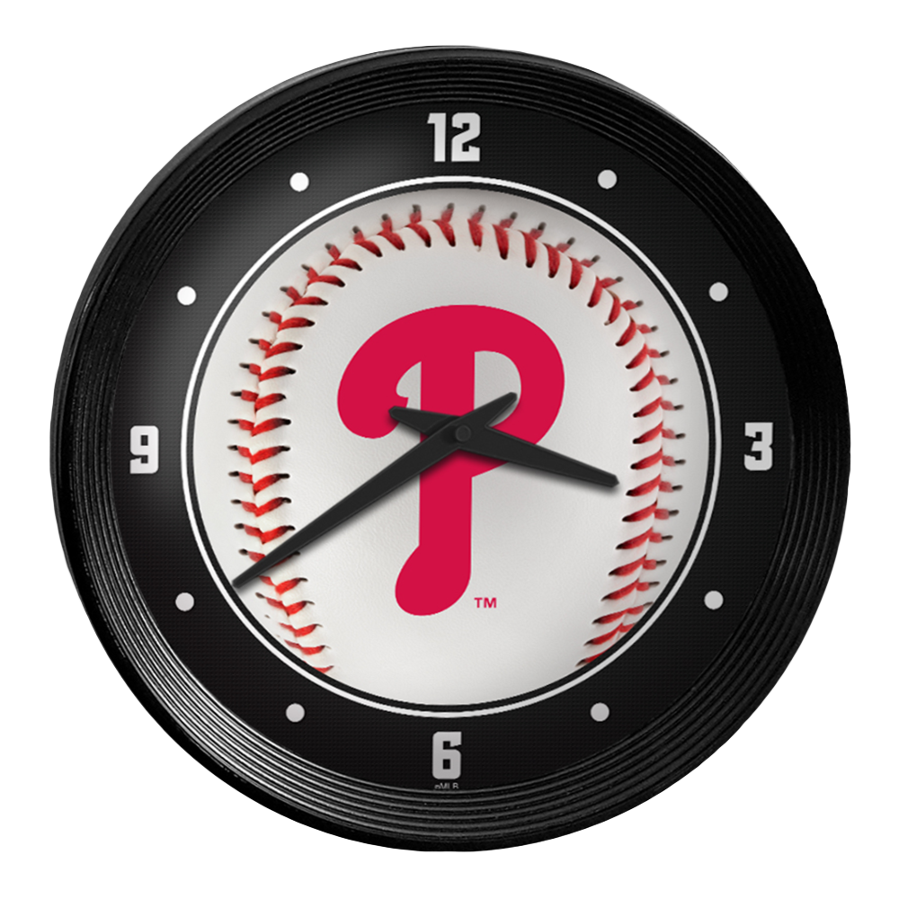 Philadelphia Phillies Baseball - Ribbed Frame Wall Clock  