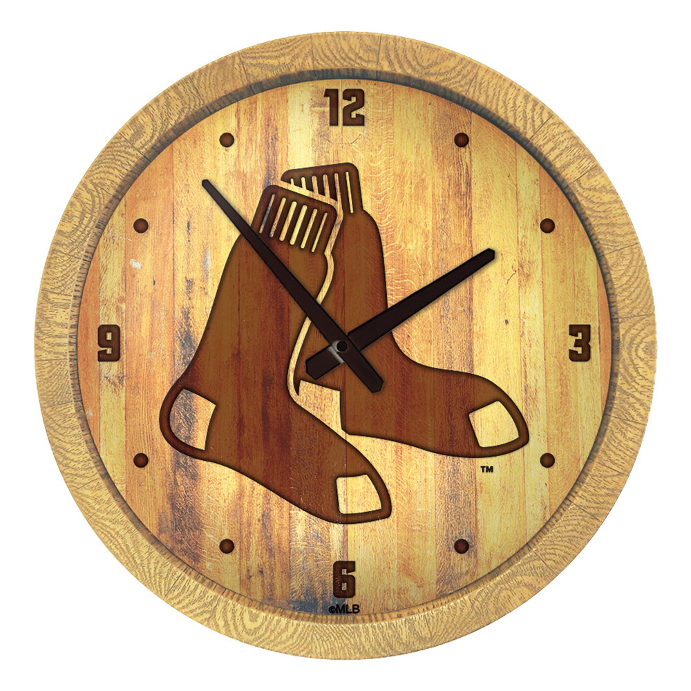Boston Red Sox Branded "Faux" Barrel Top Clock  