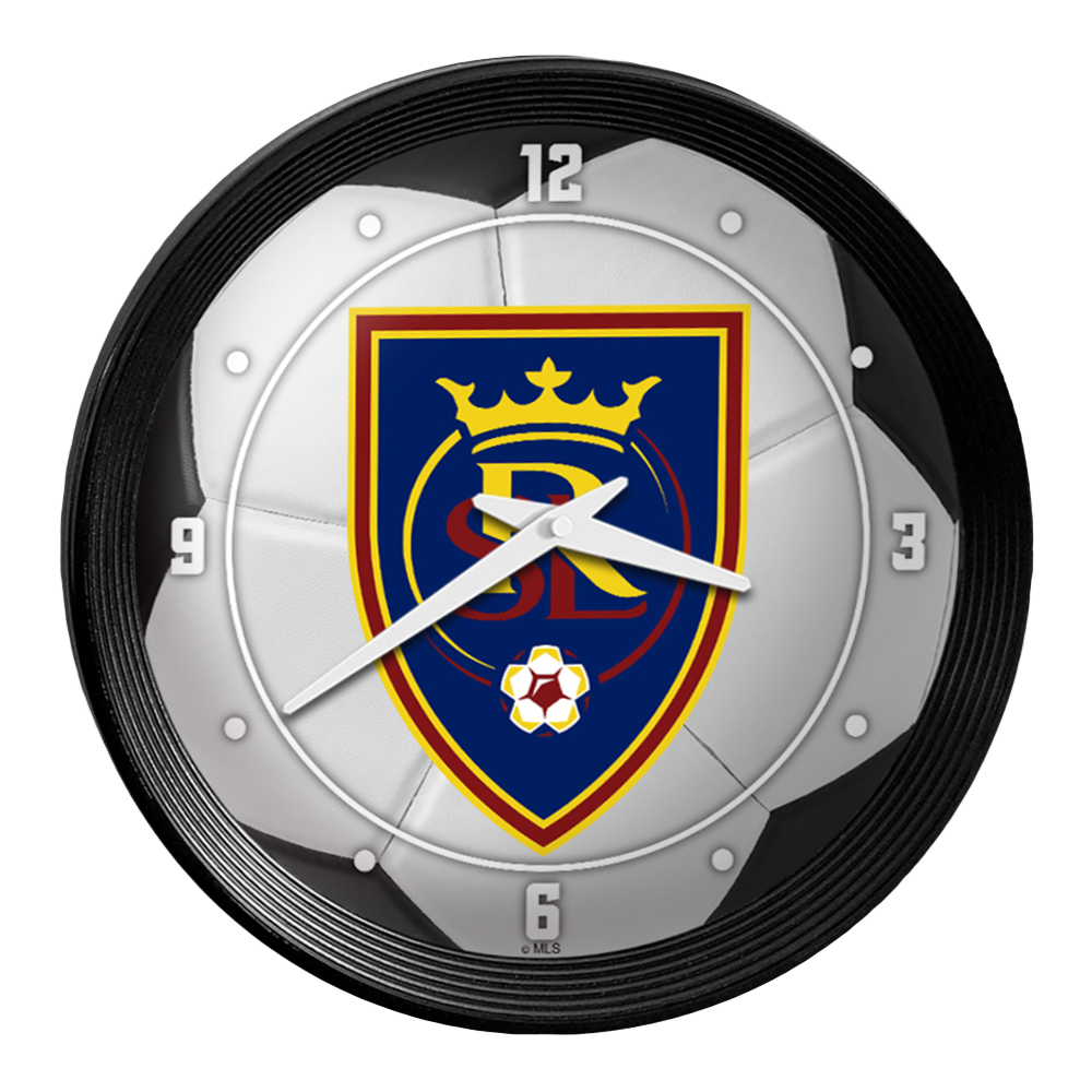 Real Salt Lake: Soccer Ball - Ribbed Frame Wall Clock