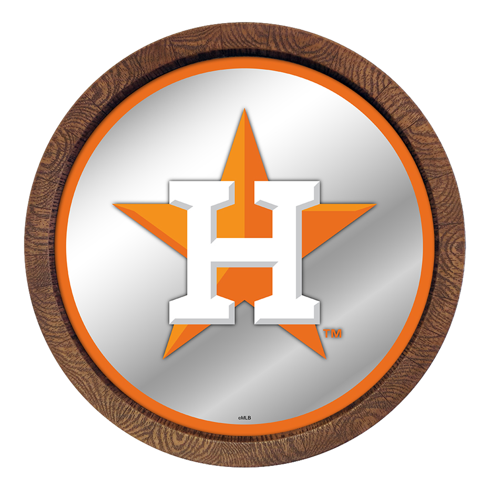 Houston Astros Logo - "Faux" Barrel Top Mirrored Wall Sign  